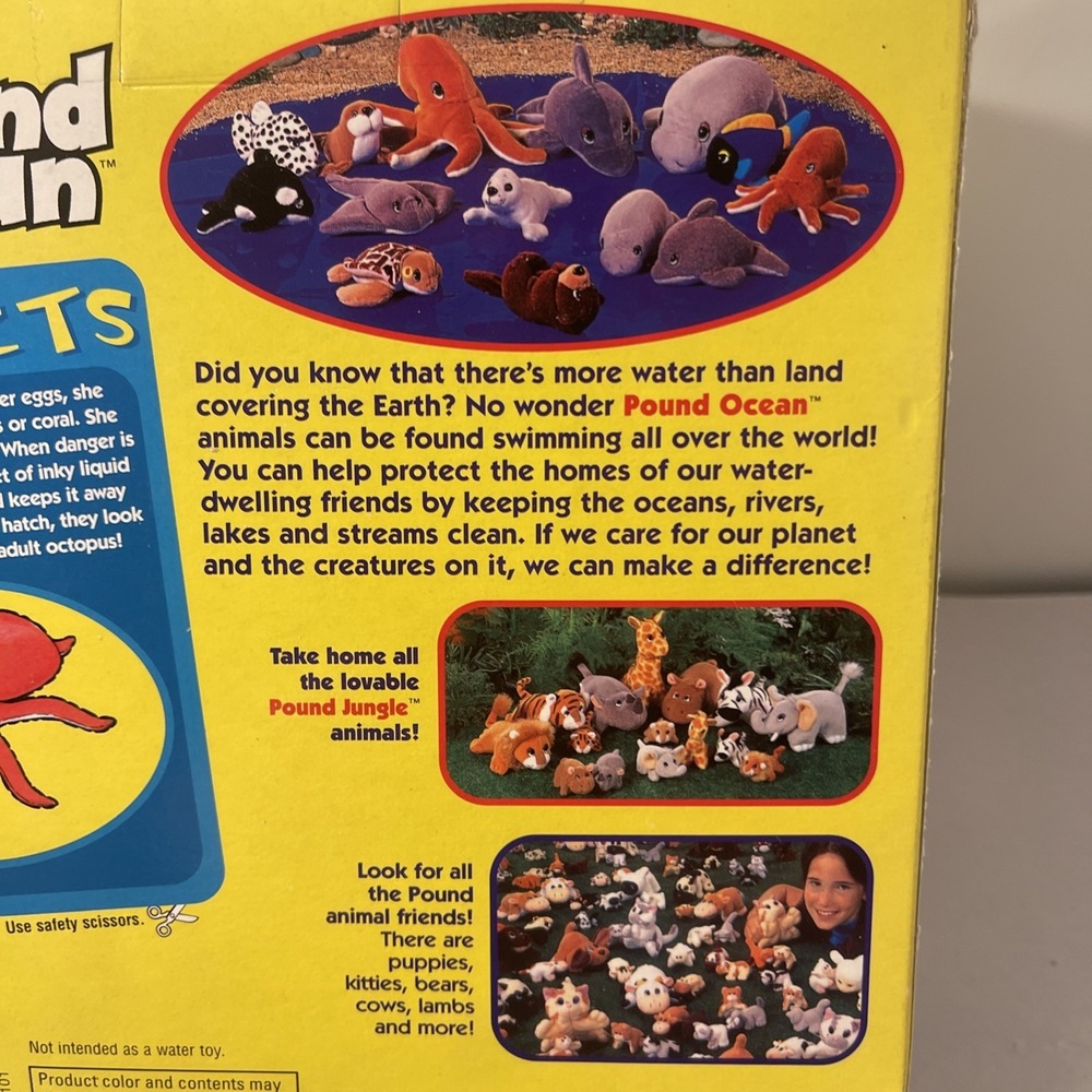 Pound Ocean Octopus Family Stuffed Toy Galoob 1999 New In Box Water Animals - Picture 12 of 16